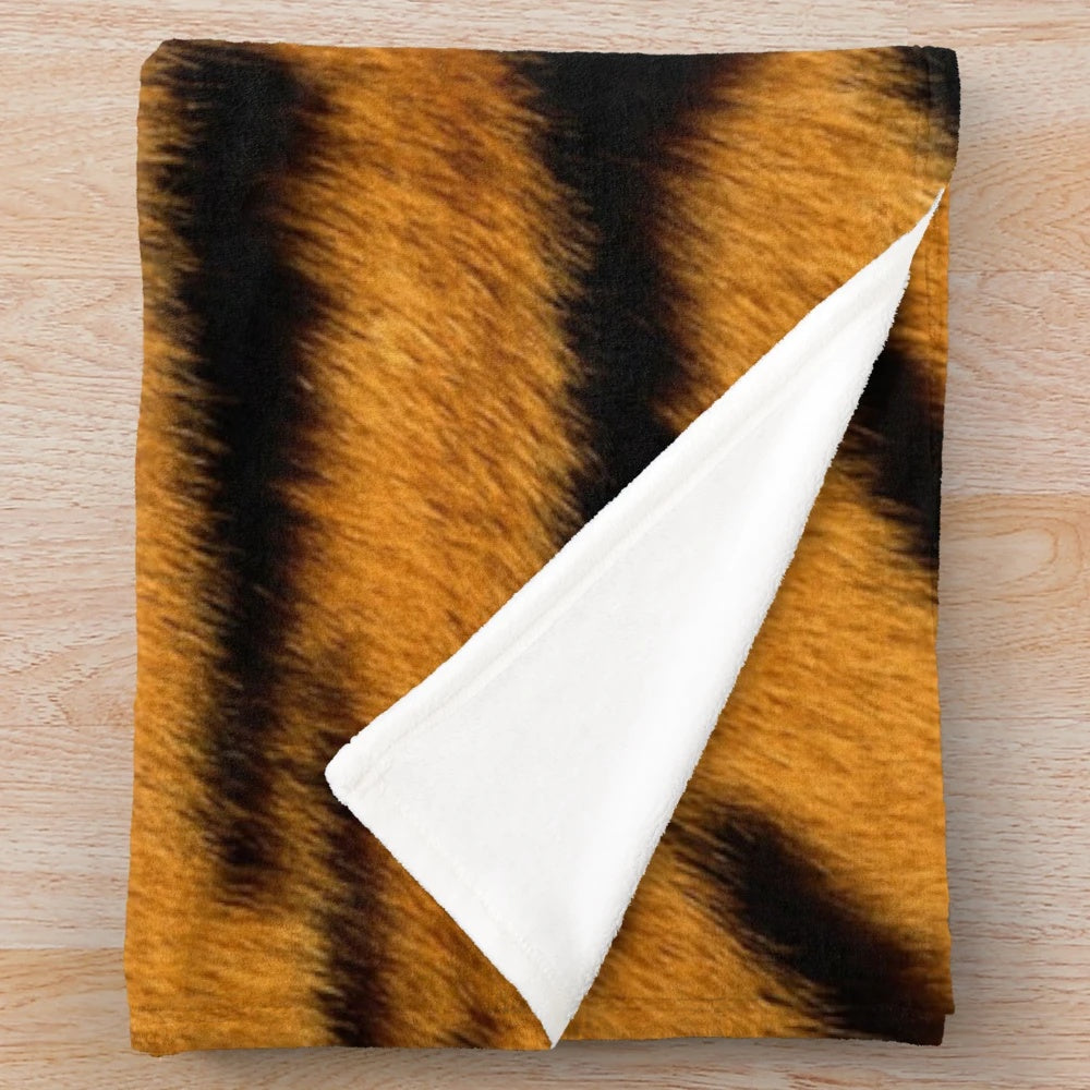 Tiger print plush blanket