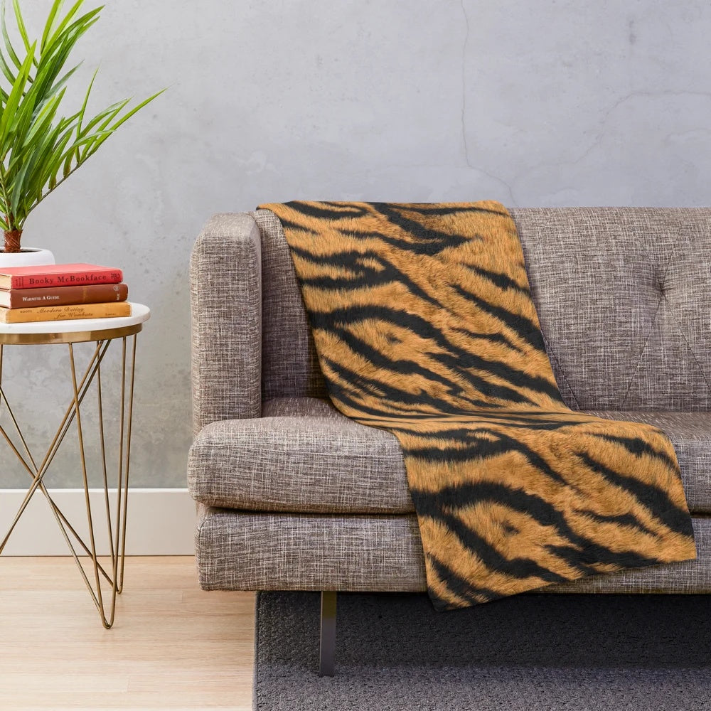 Tiger stripe plush blanket
