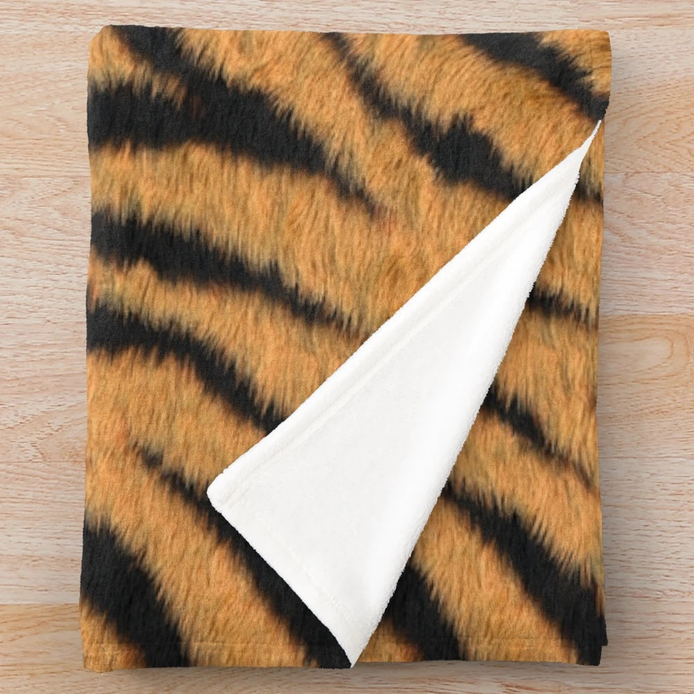 Tiger stripe plush blanket