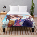 Tokai Teio plush blanket, soft and cozy anime-inspired bedroom decor