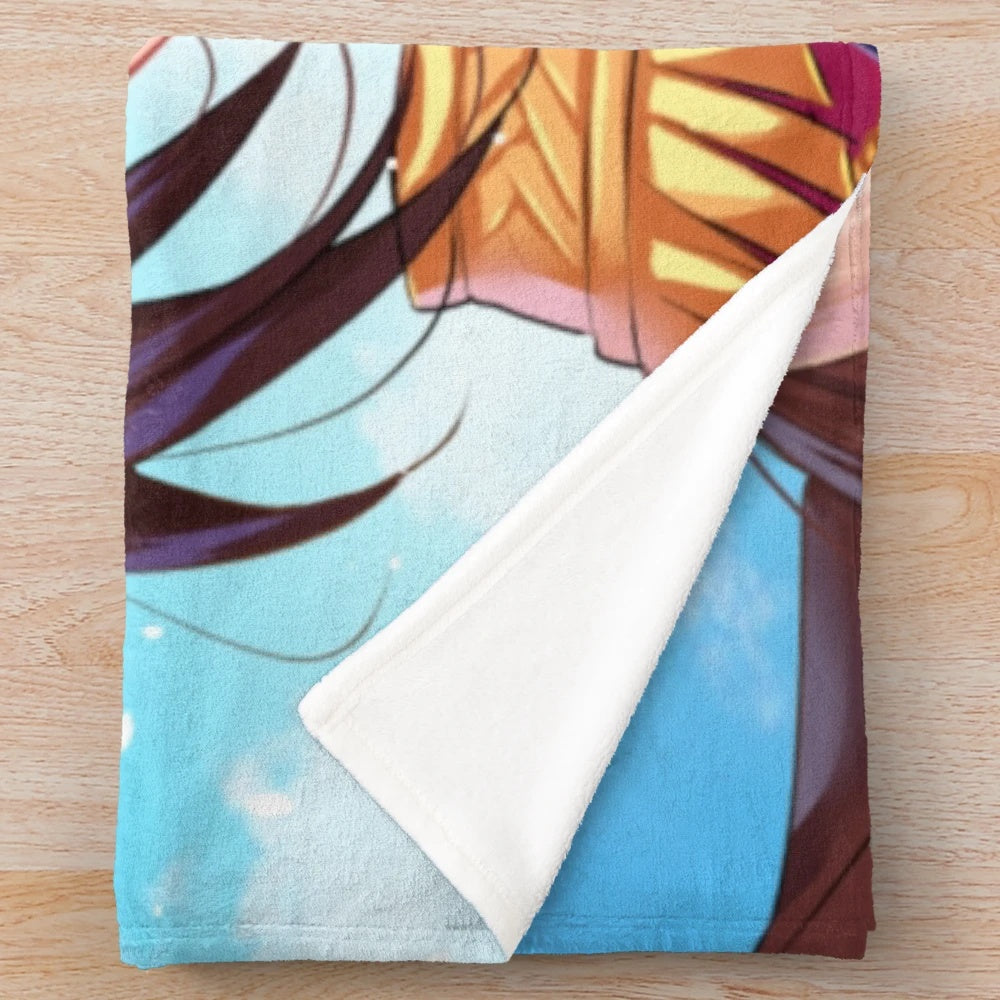 Tokai Teio plush blanket, soft and cozy anime-inspired bedroom decor