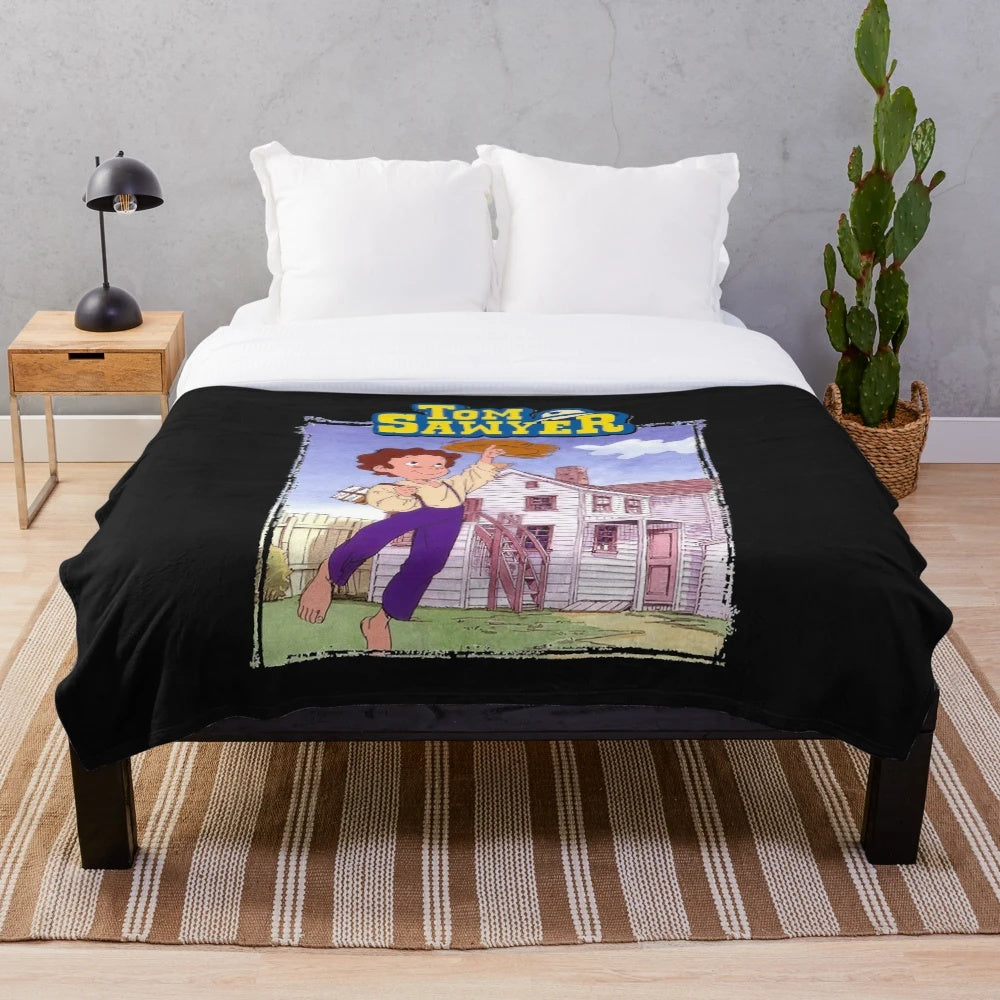 Soft and cozy plush blanket featuring the characters from the Tom Sawyer anime series