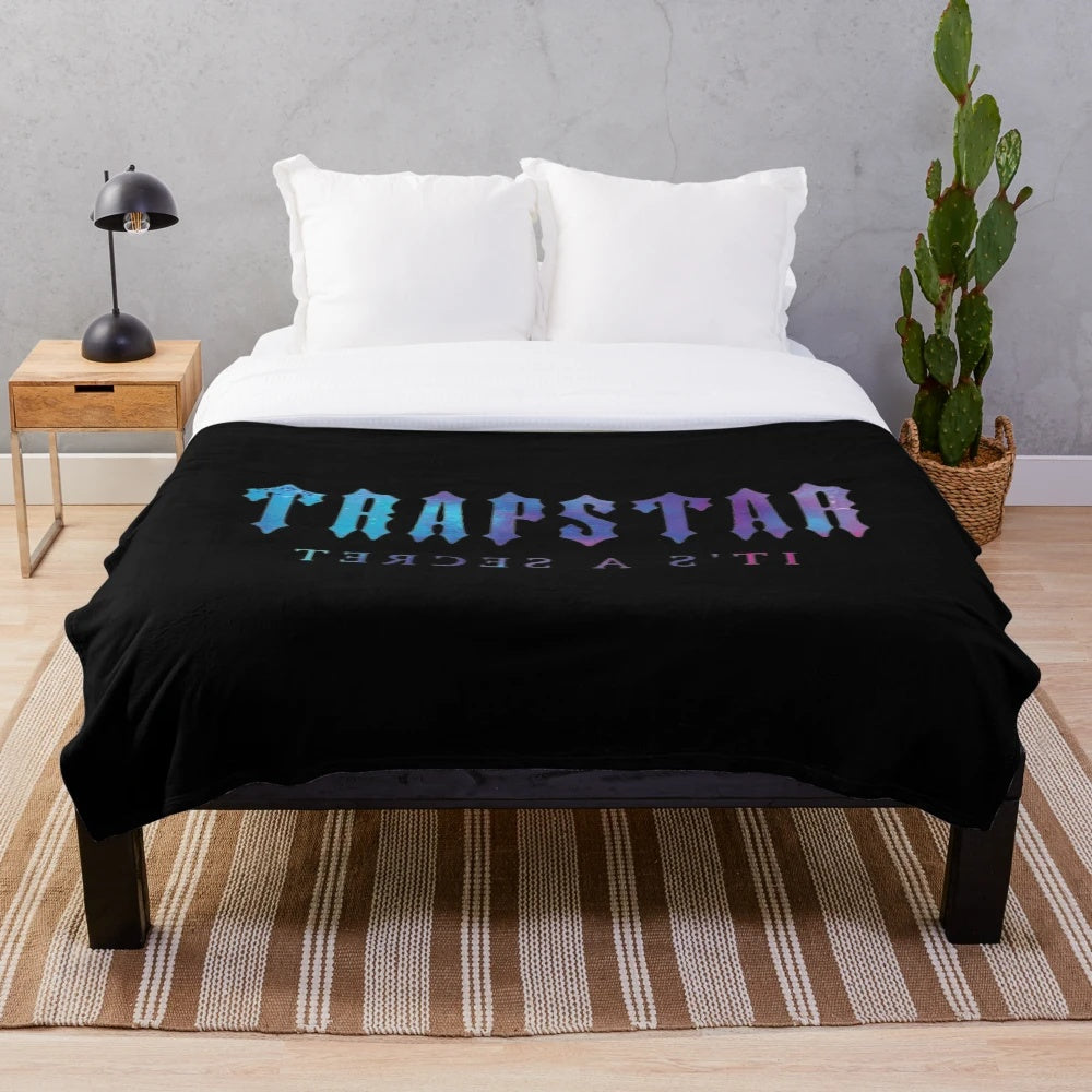 Trapstar-inspired plush blanket in a soft, cozy fabric