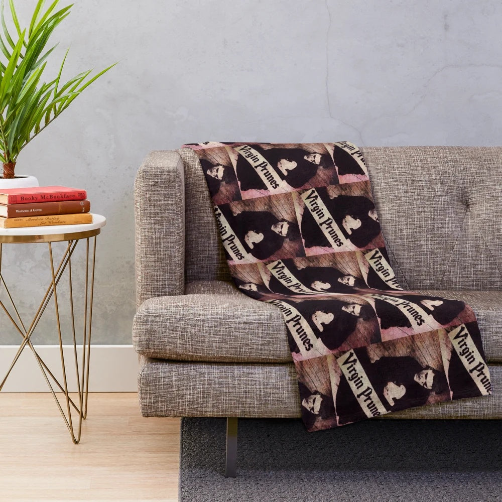 Virgin Prunes inspired plush blanket for home decor