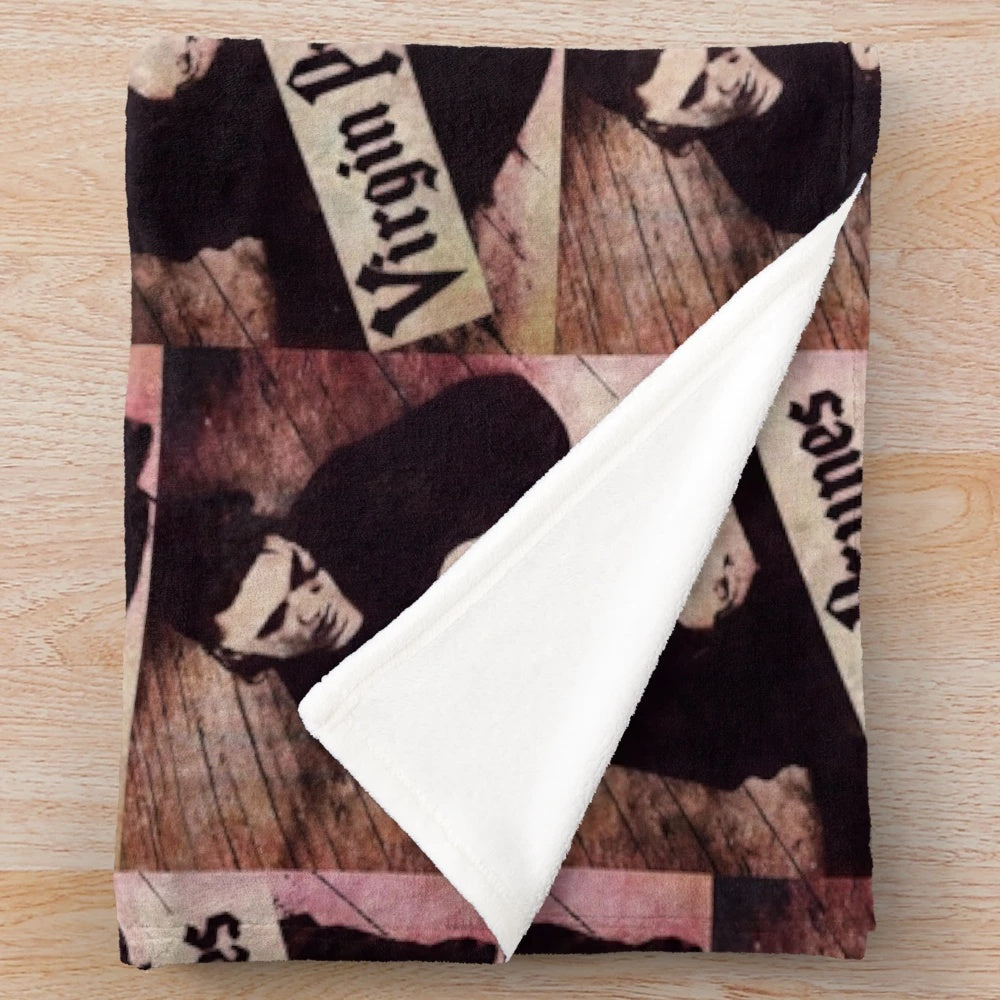 Virgin Prunes inspired plush blanket for home decor