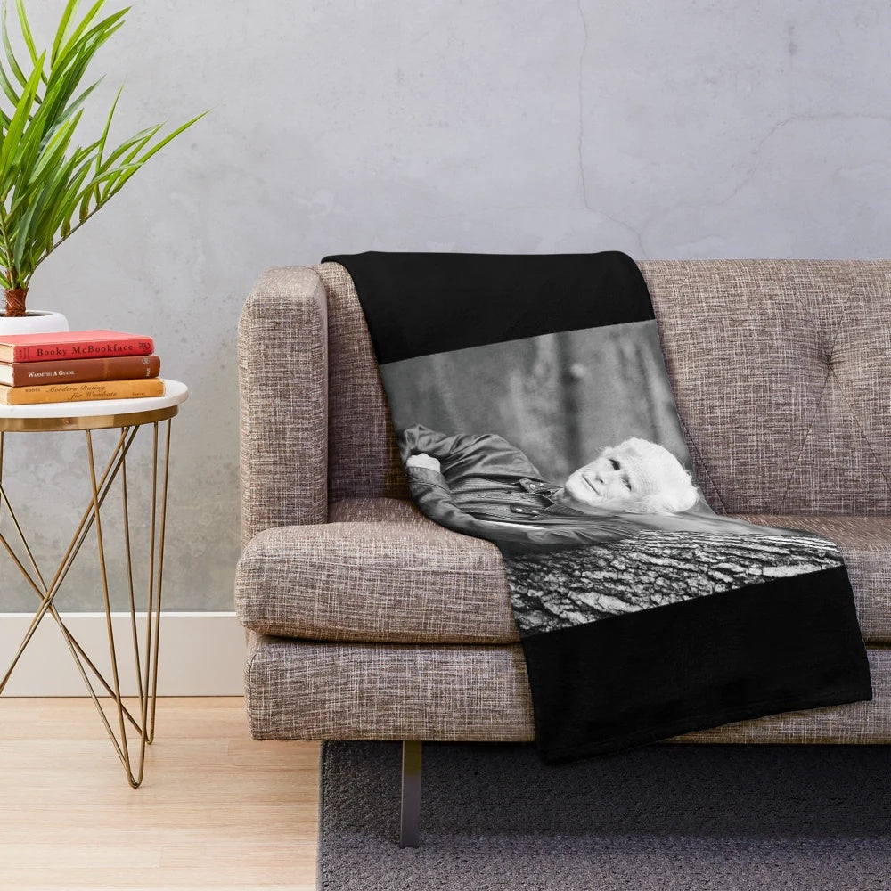 White plush blanket for cozy home decor