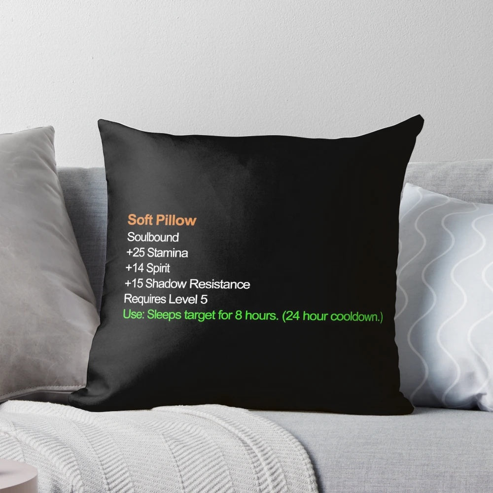 Soft and Cozy World of Warcraft Inspired Pillow