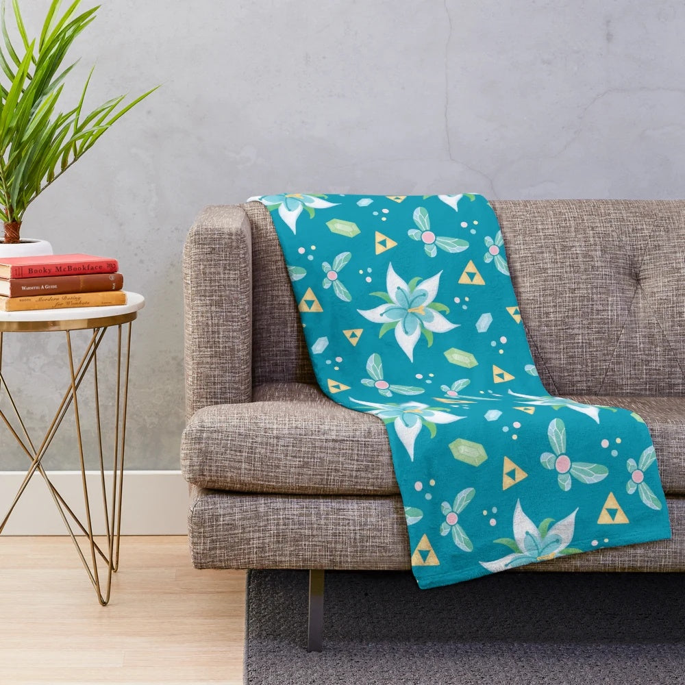 Silent Princess-patterned blue plush blanket