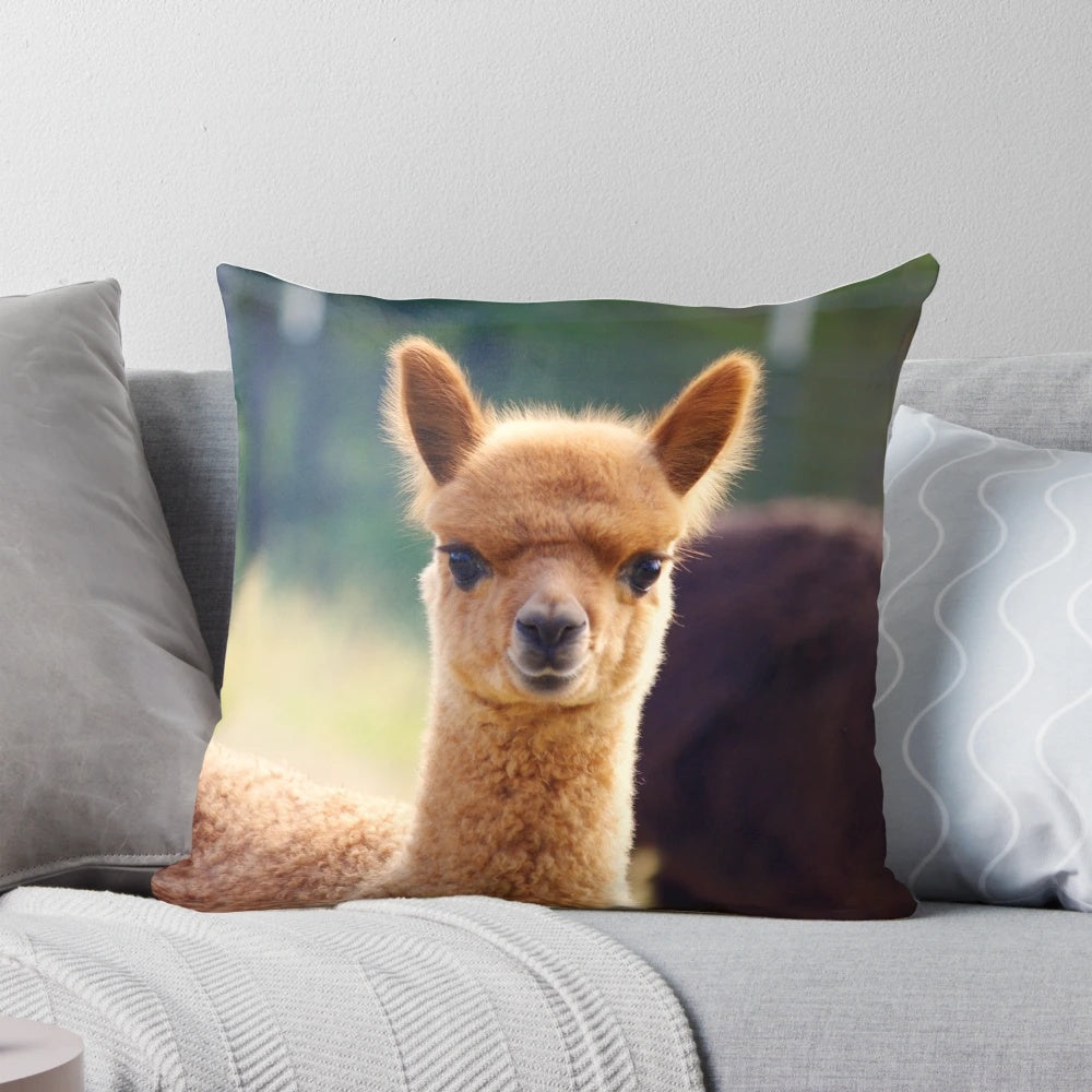 Cozy and adorable alpaca-inspired plush pillow
