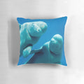 Soft and plush beluga whale pillow with a white, rounded body and friendly expression