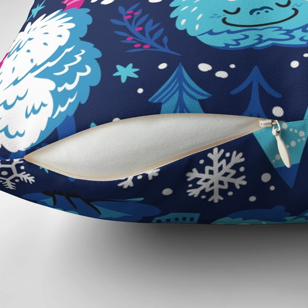 Large, fluffy Bigfoot pillow with a whimsical, cartoon-like design, perfect for kids' bedrooms and nurseries.