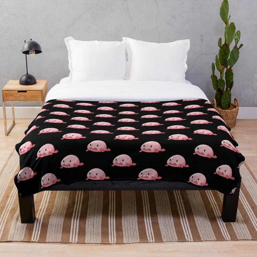 Soft and cuddly blobfish plush blanket