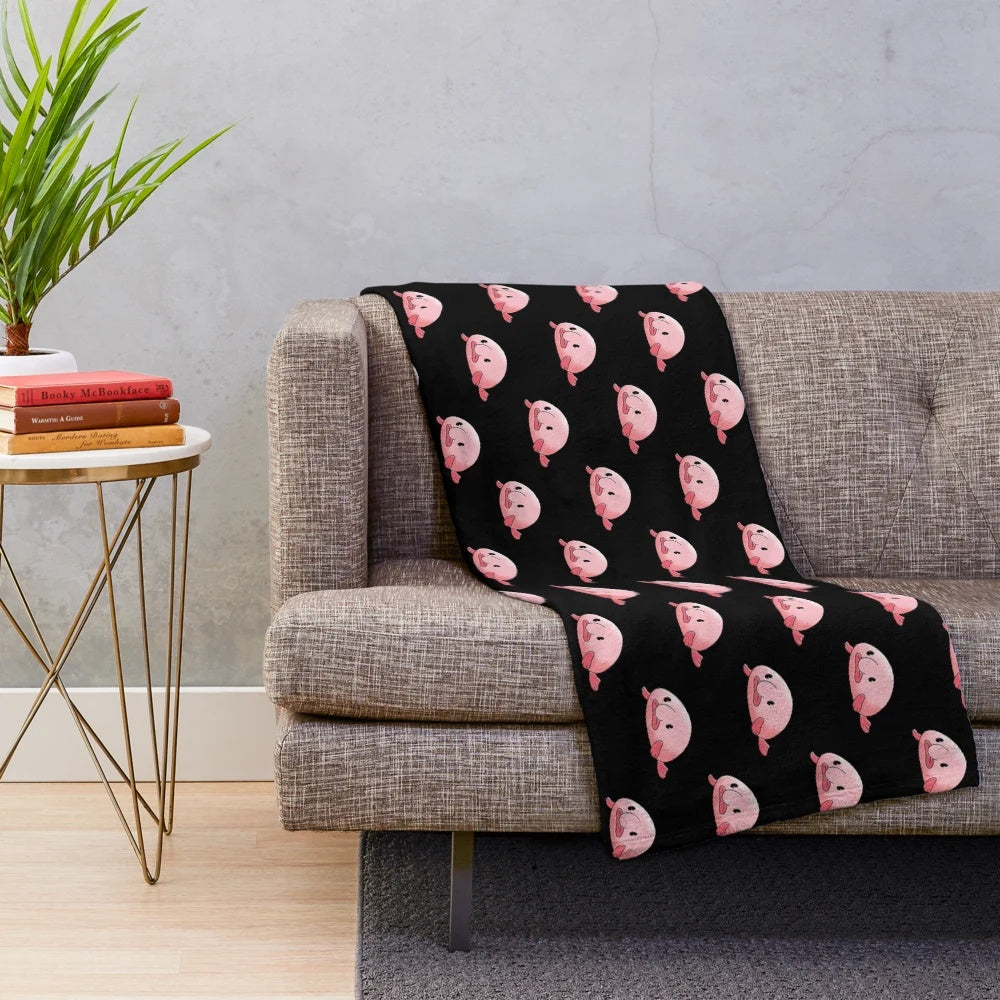 Soft and cuddly blobfish plush blanket