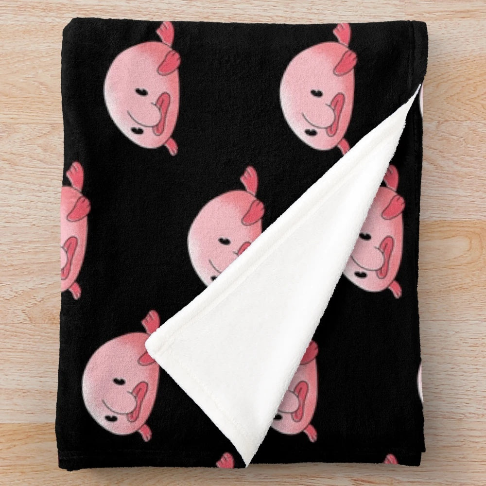 Soft and cuddly blobfish plush blanket