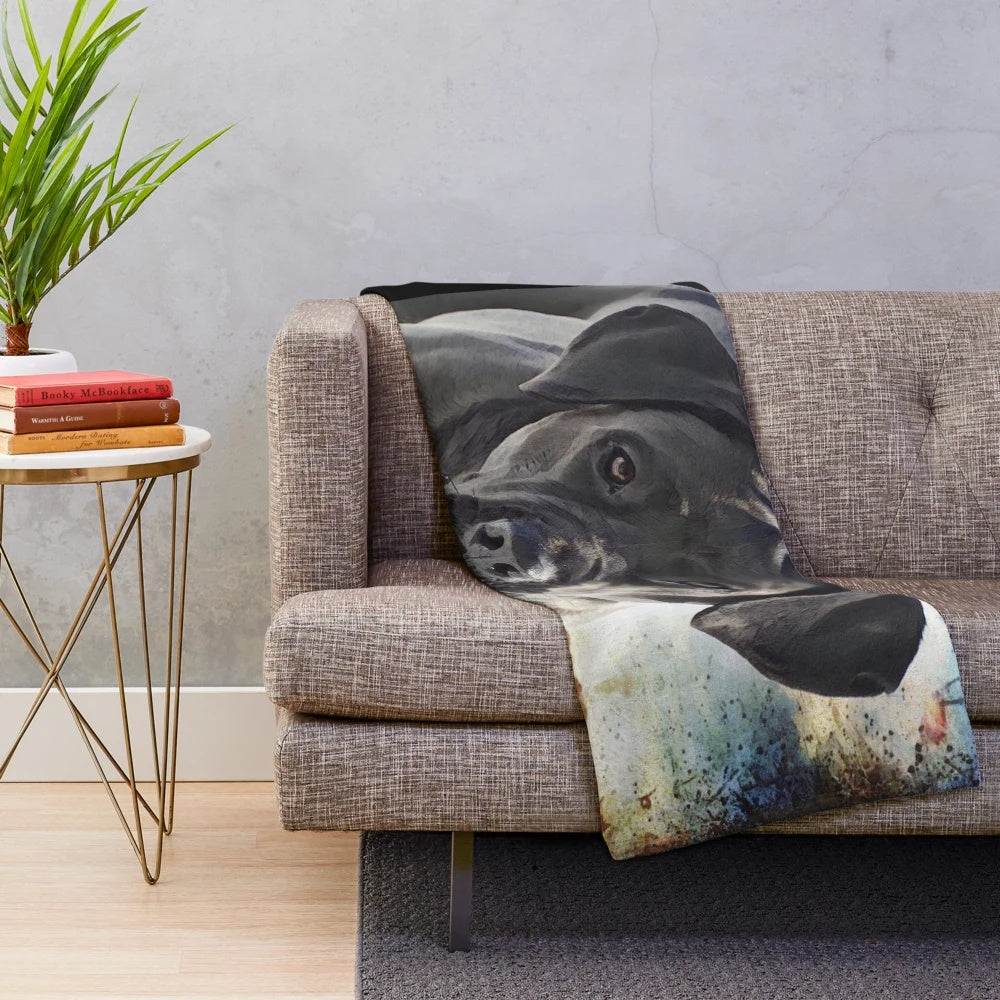 Cane Corso dog breed plush blanket with floppy ears