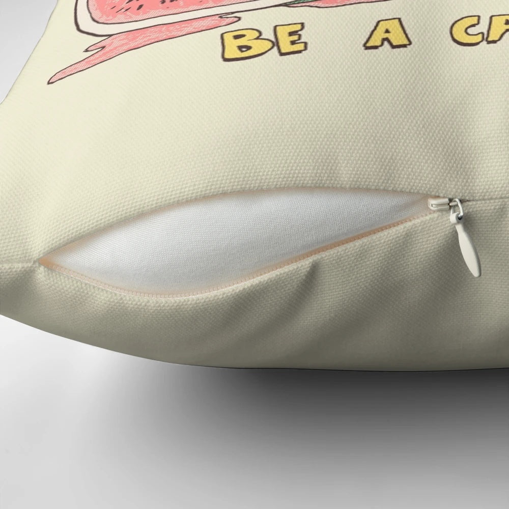 Plush capybara-shaped pillow in a retro, rainbow-colored design