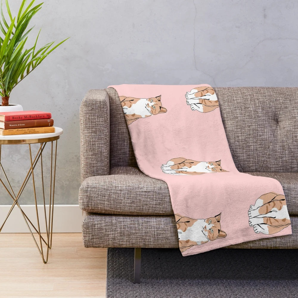 Soft and cozy cat plush blanket perfect for snuggling