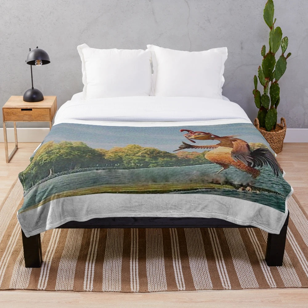 Soft and cuddly chicken plush blanket for comfortable home decor