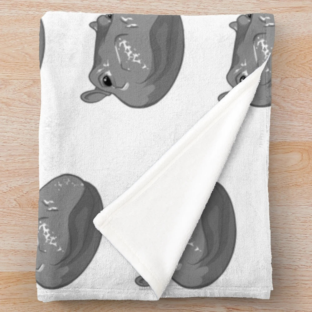 Soft and cozy hippo plush blanket featuring Fiona from the Cincinnati Zoo