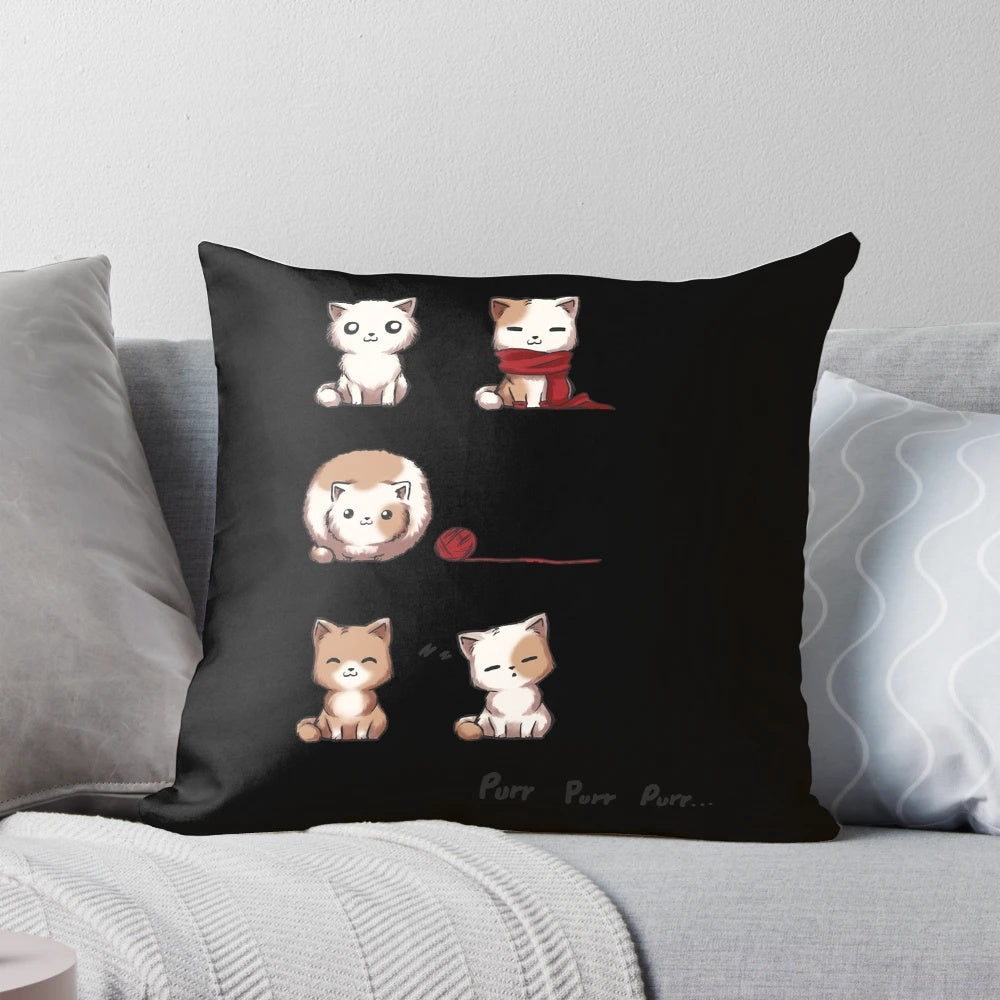 A soft, plush kitty pillow in pastel colors, perfect for anime and Netflix fans.