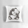Soft and plush panda pillow with a cute and cuddly giant panda bear design