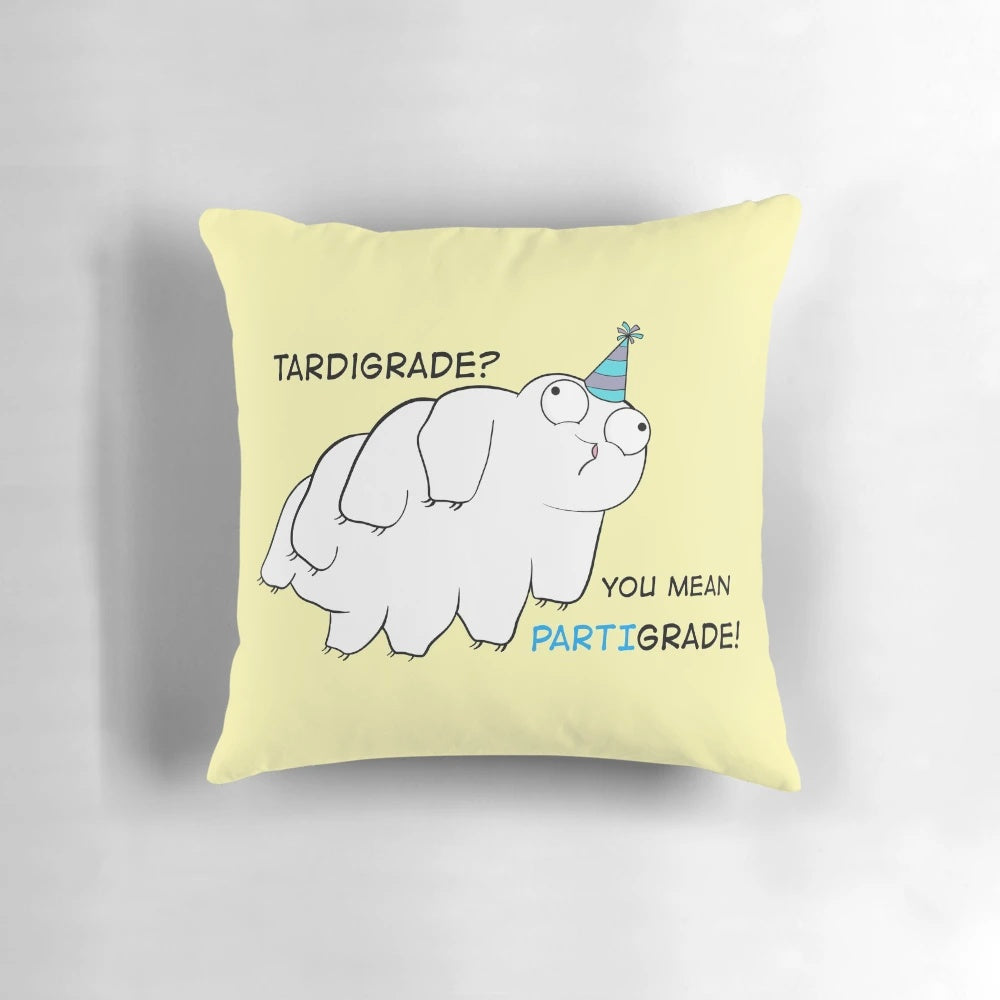 Plush partigrade tardigrade pillow, showcasing the adorable water bear creature