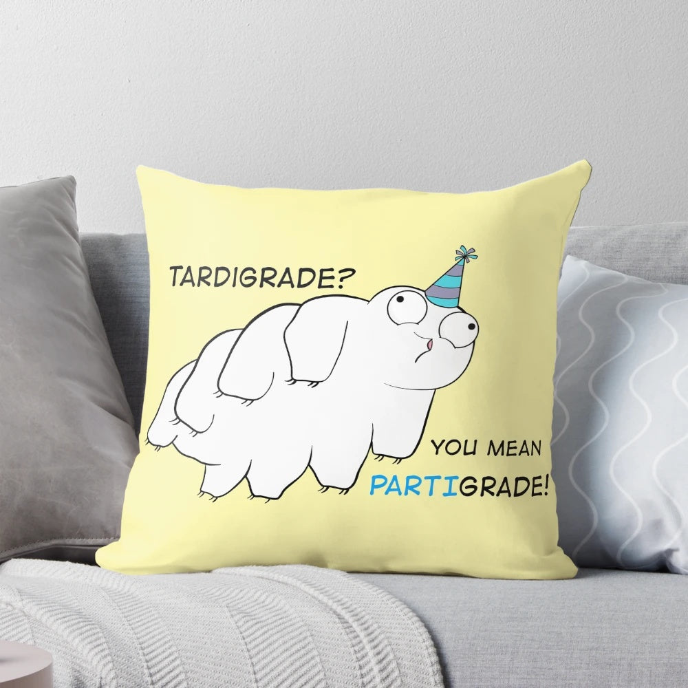 Plush partigrade tardigrade pillow, showcasing the adorable water bear creature