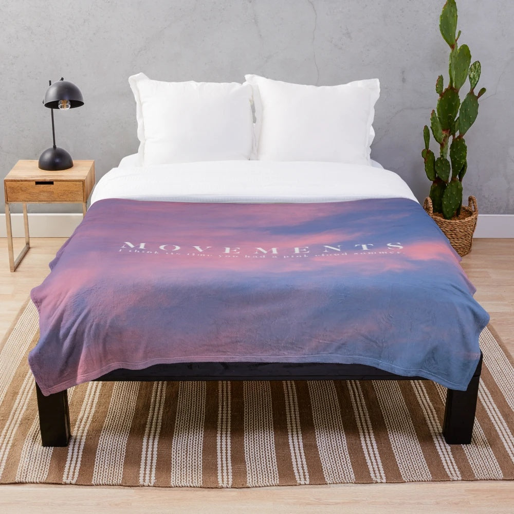 Pink cloud summer plush blanket