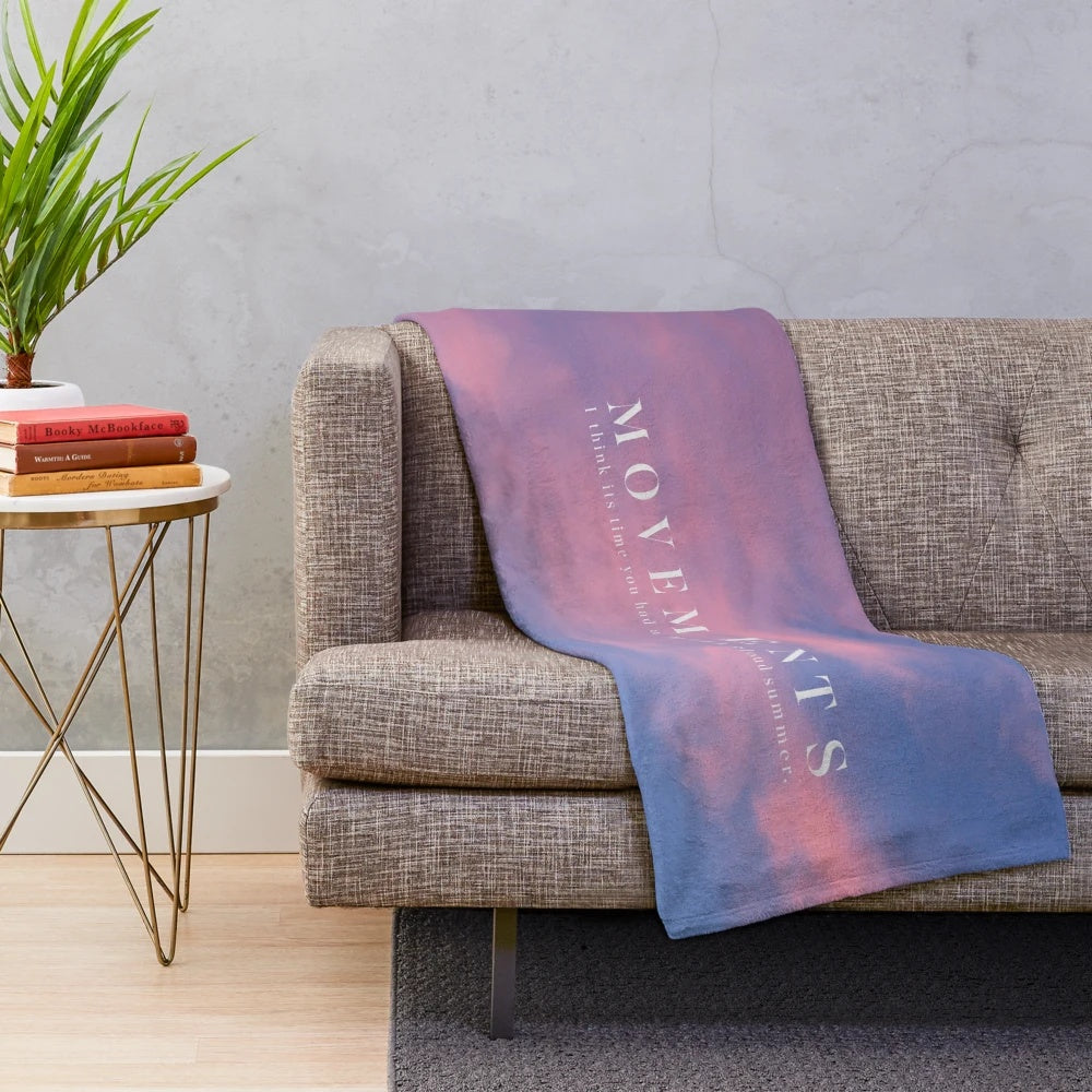 Pink cloud summer plush blanket