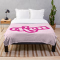 Pink plush blanket with Ken doll design