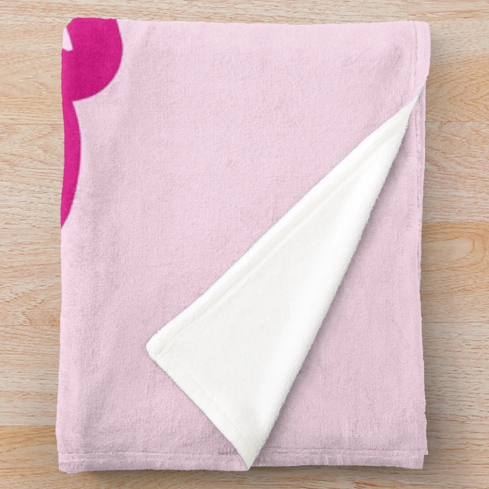 Pink plush blanket with Ken doll design
