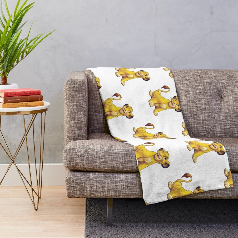 Soft and plush blanket with a lion design, perfect for bedroom or nursery decor