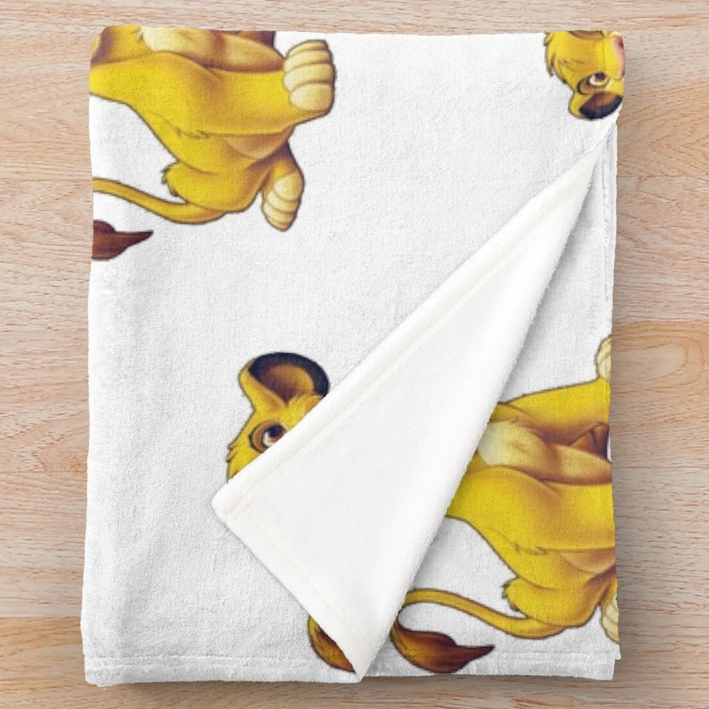 Soft and plush blanket with a lion design, perfect for bedroom or nursery decor