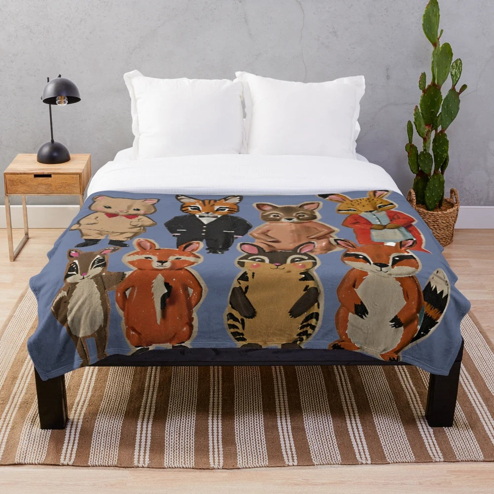 Cozy plush blanket with cute animal design