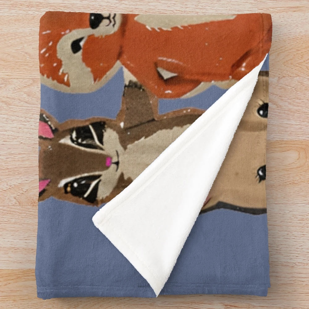 Cozy plush blanket with cute animal design