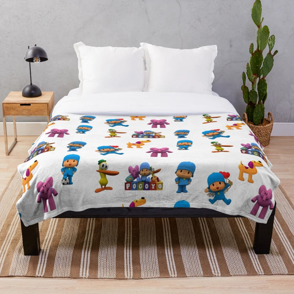 Pocoyo inspired plush blanket for kids