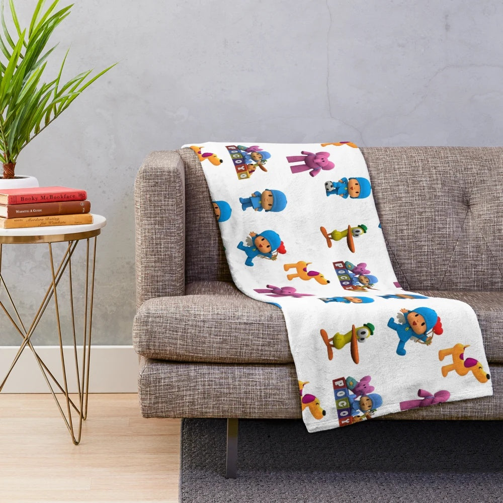Pocoyo inspired plush blanket for kids