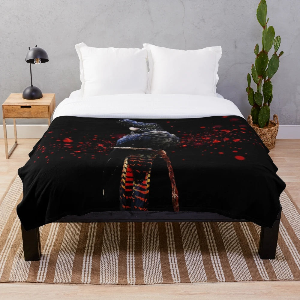 Red Tailed Black Cockatoo Plush Blanket