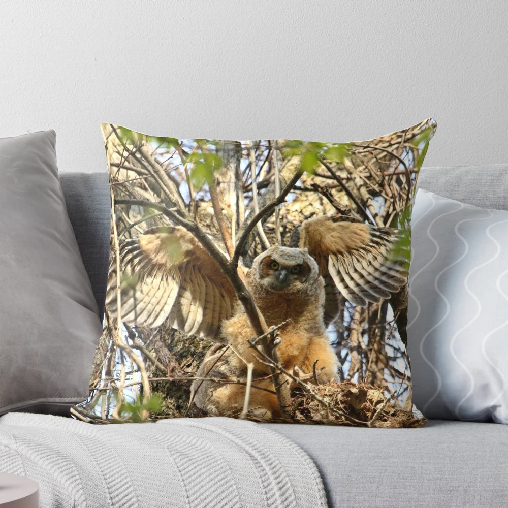Shazam Pillow with a Fluffy Great Horned Owl Design