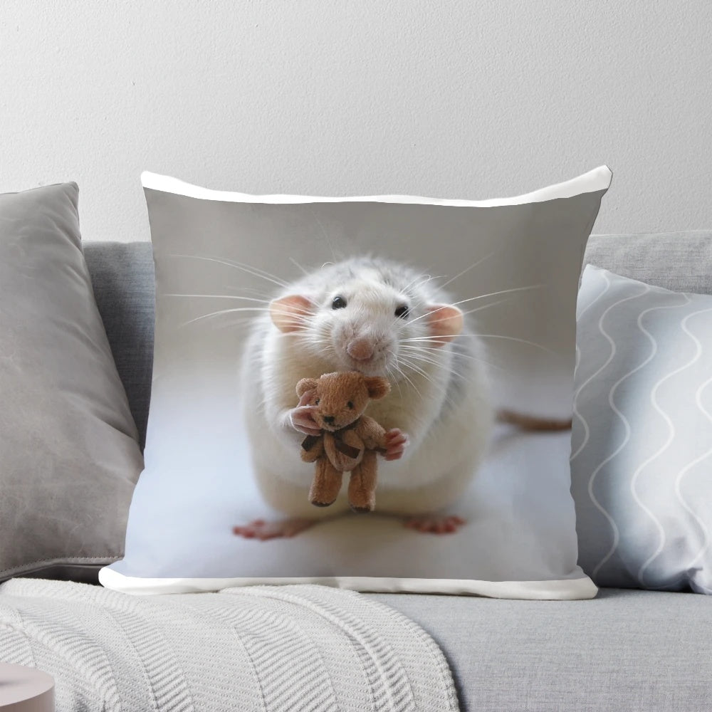 Cozy stuffed bear pillow with a friendly, huggable design