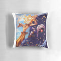 A soft, plush pillow featuring the characters Sundrop and Moondrop from the Five Nights at Freddy's Security Breach game.