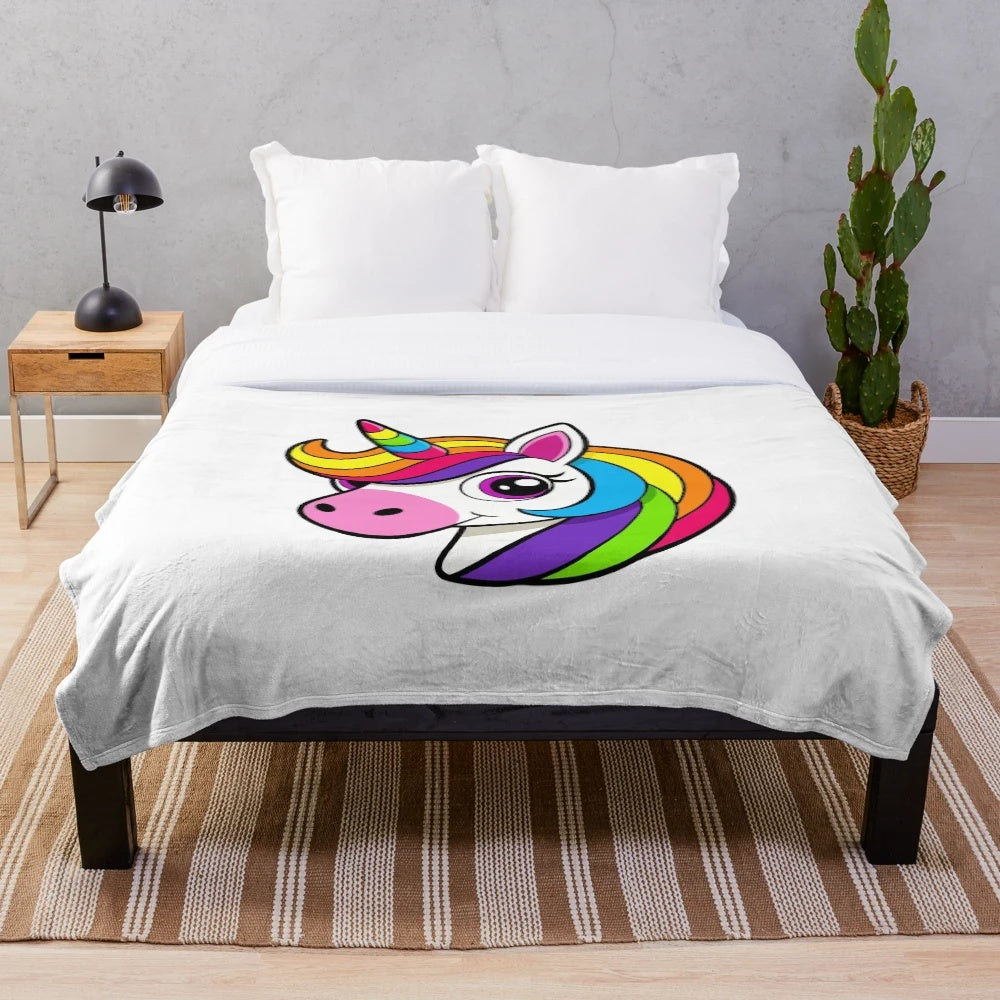 Soft and cozy unicorn plush blanket with a magical fantasy design