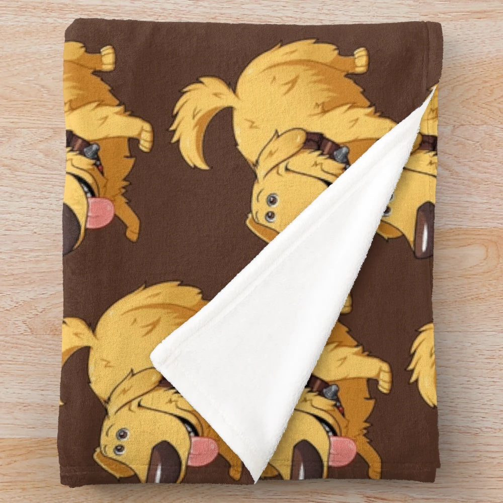 Cozy Up-themed Dug the Golden Retriever plush blanket