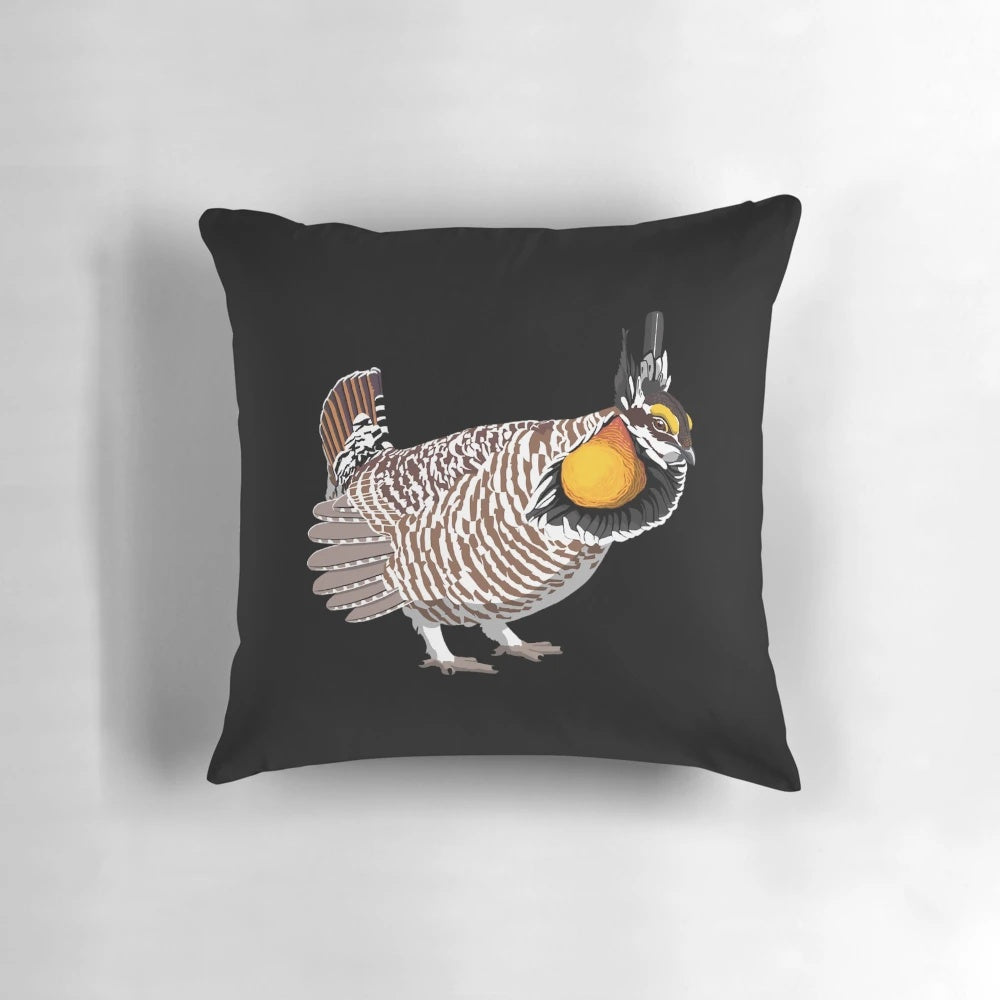 Soft and cuddly greater prairie chicken plush pillow with realistic details