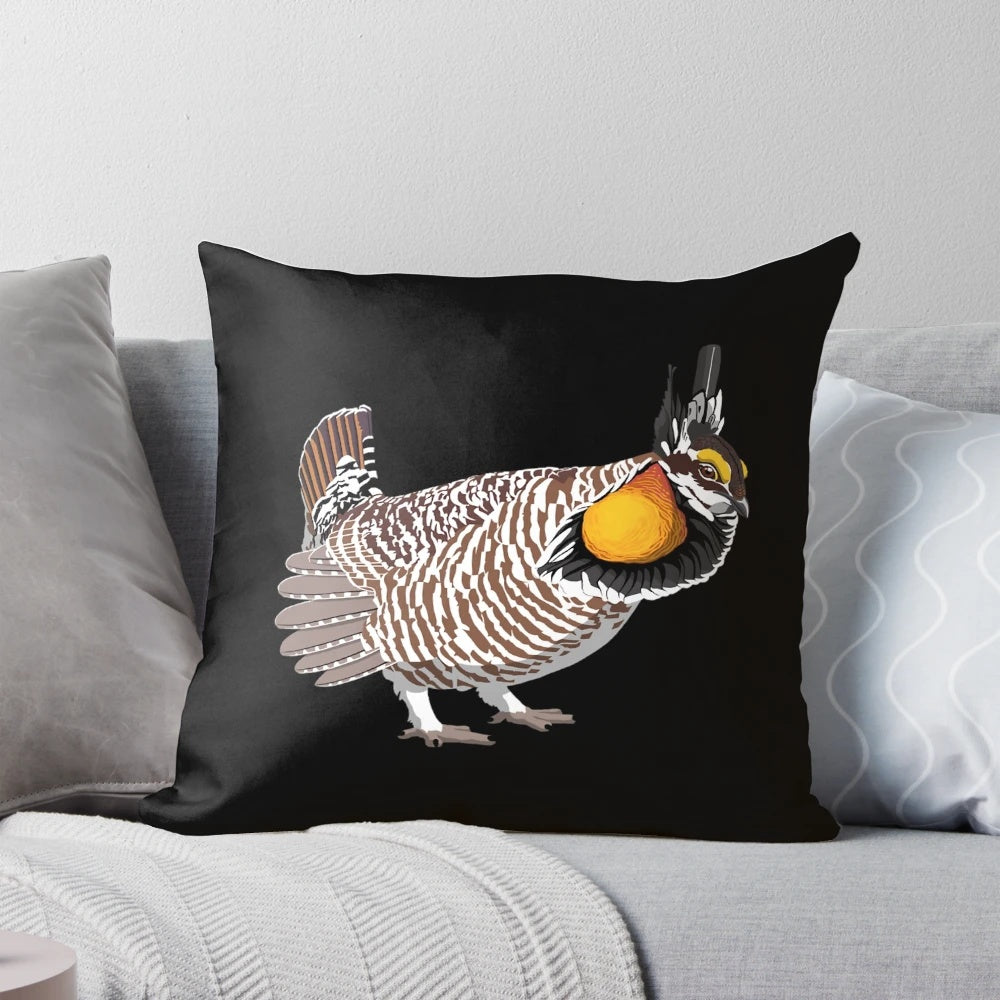 Soft and cuddly greater prairie chicken plush pillow with realistic details