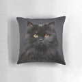 Cozy black persian cat throw pillow for home decor