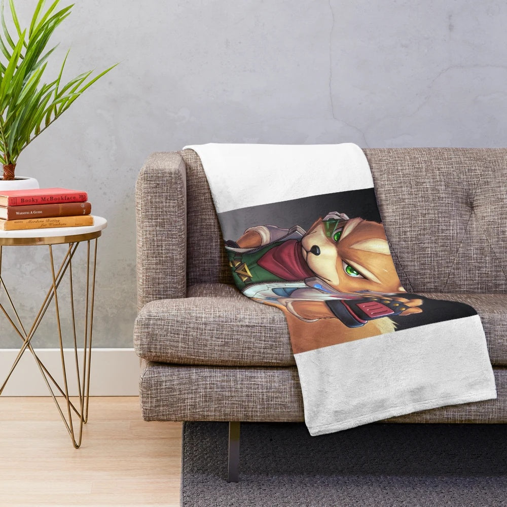 Soft and cozy plush fox blanket for Nintendo fans