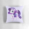 Soft and fluffy Rarity pillow from My Little Pony, featuring the unicorn pony in white and purple colors.