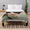 Soft and cozy plush blanket featuring a wet, soggy cat design