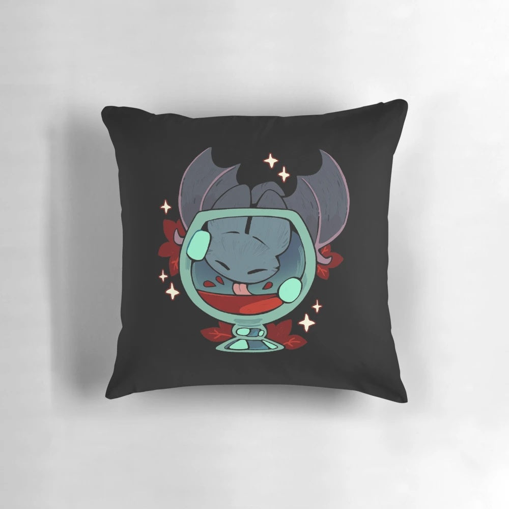 A soft, plush vampire bat pillow in a spooky yet cute design, perfect for Halloween home decor.
